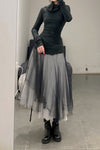 marc le bihan black and white wrap skirt 2573 E23 PMLB1